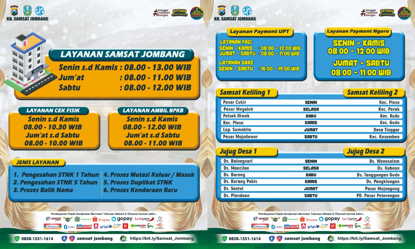 Jadwal Layanan SAMSAT Jombang dan Layanan Unggulan
