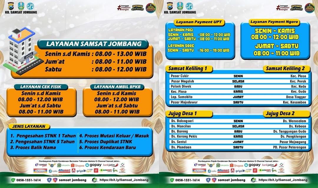 Jadwal Layanan Terbaru Samsat Jombang Mei 2026